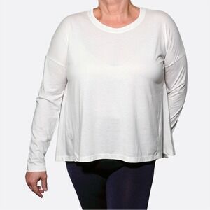 Sweaty Betty Soft Flow Studio Trapeze Long Sleeve Tee Cream Size 1X XL